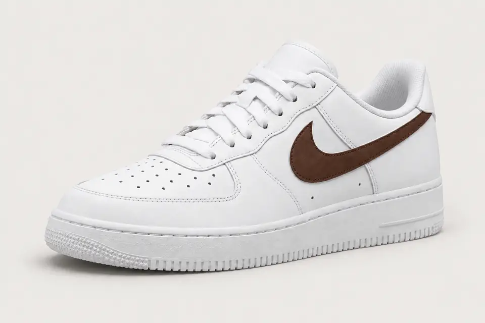 Air Force One Cuir Marron coloris marron, vue de trois quarts