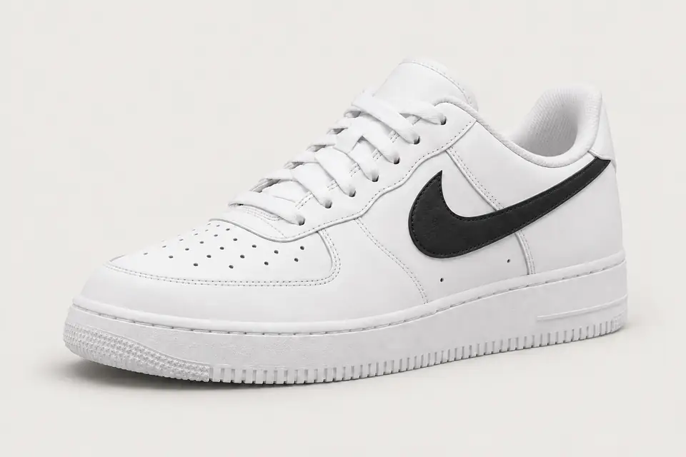 Air Force One Cuir Noir coloris noir, vue de trois quarts