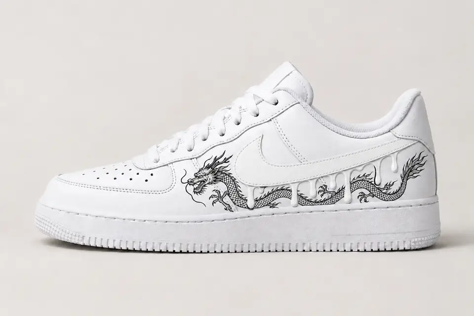 Air Force One Dragon Drip coloris blanc, vue de profil