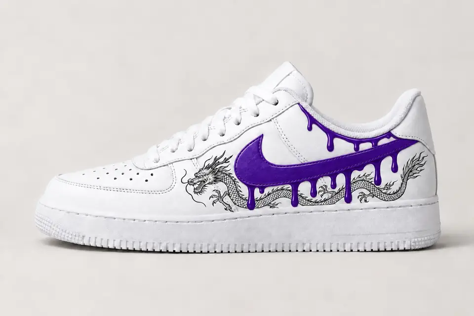 Air Force One Dragon Drip coloris violet, vue de profil
