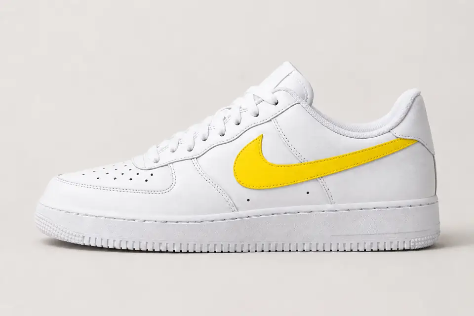 Air Force One Jaune et Blanche coloris blanc, vue de profil