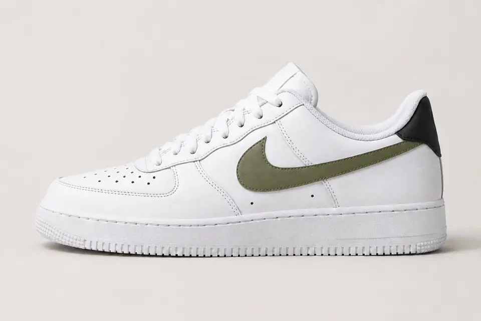 Air Force One Kaki et Noir coloris kaki, vue de profil