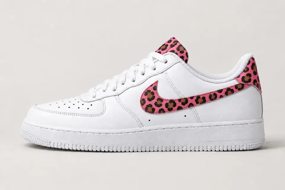 Air Force One Léopard Rose coloris rose, vue de profil