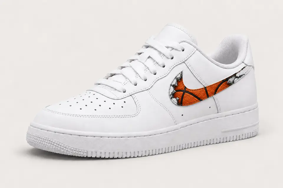 Air Force One NBA Blanche coloris blanc, vue de trois quarts
