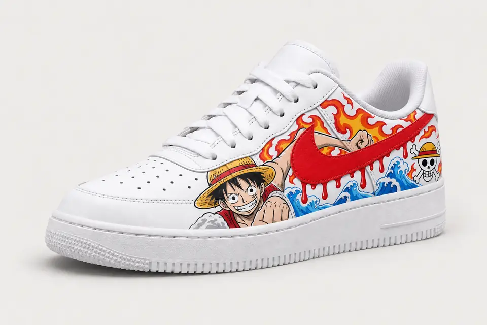 Air Force One Piece Drip coloris rouge, vue de trois quarts