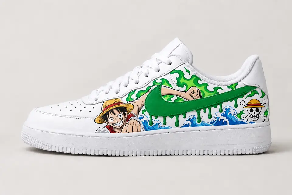 Air Force One Piece Drip coloris vert, vue de profil