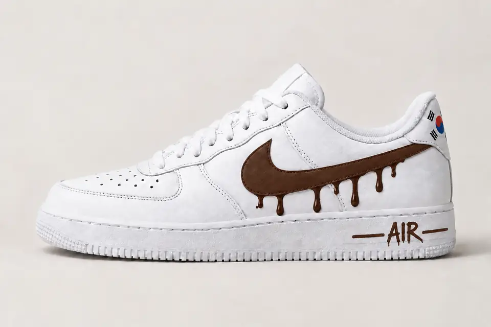 Air Force One South Korea Drip coloris marron, vue de profil