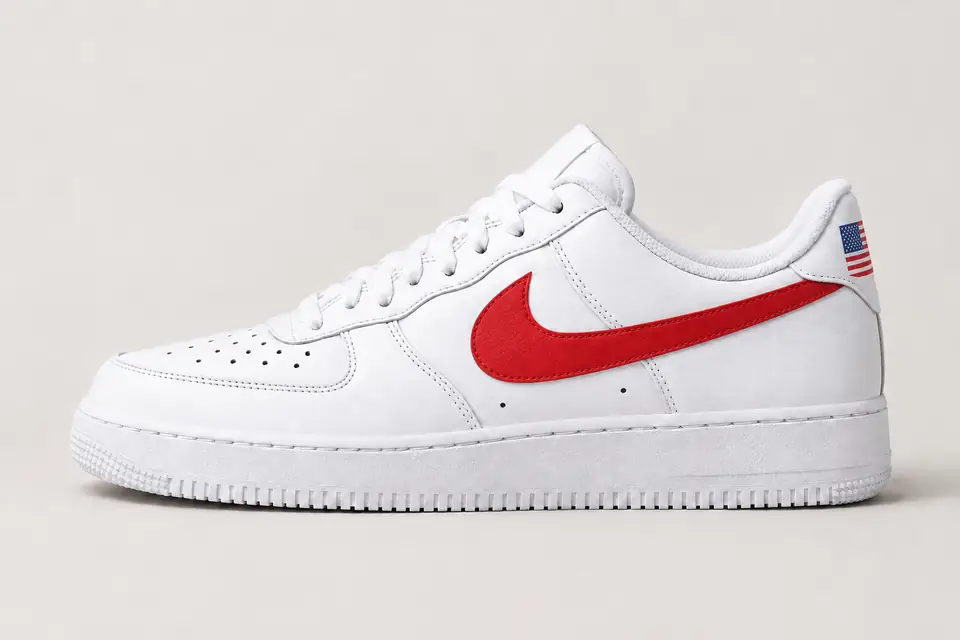 Air Force One USA coloris blanc et rouge, vue de profil