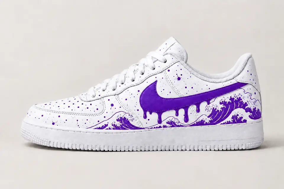 Air Force One Vague Kanagawa Drip coloris violet, vue de profil