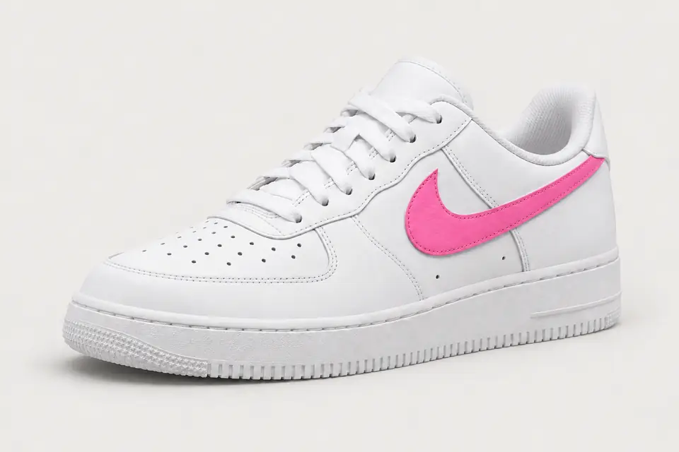 Air Force One Virgule Rose coloris rose, vue de trois quarts