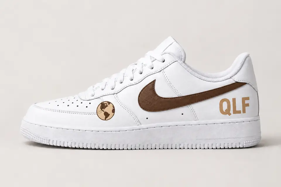 Air Force PNL coloris beige et marron, vue de profil