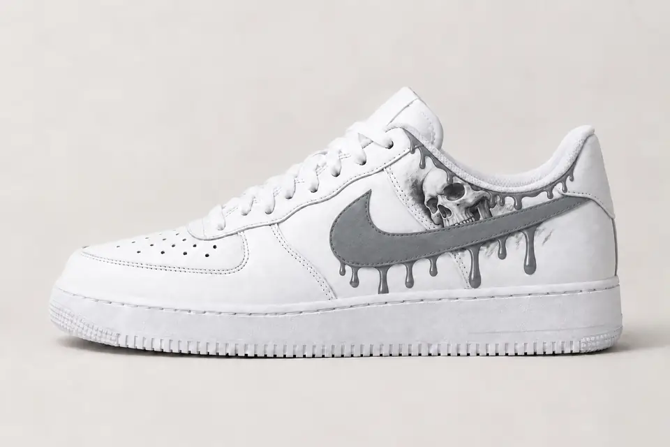 Air Force Squelette Drip coloris gris, vue de profil