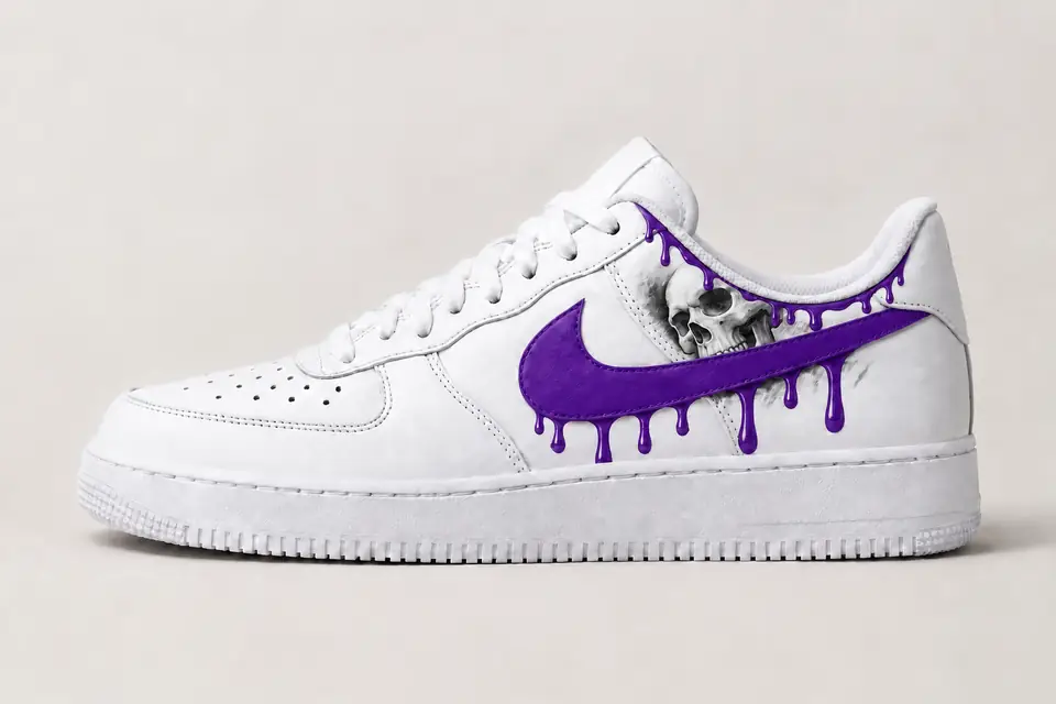 Air Force Squelette Drip coloris violet, vue de profil