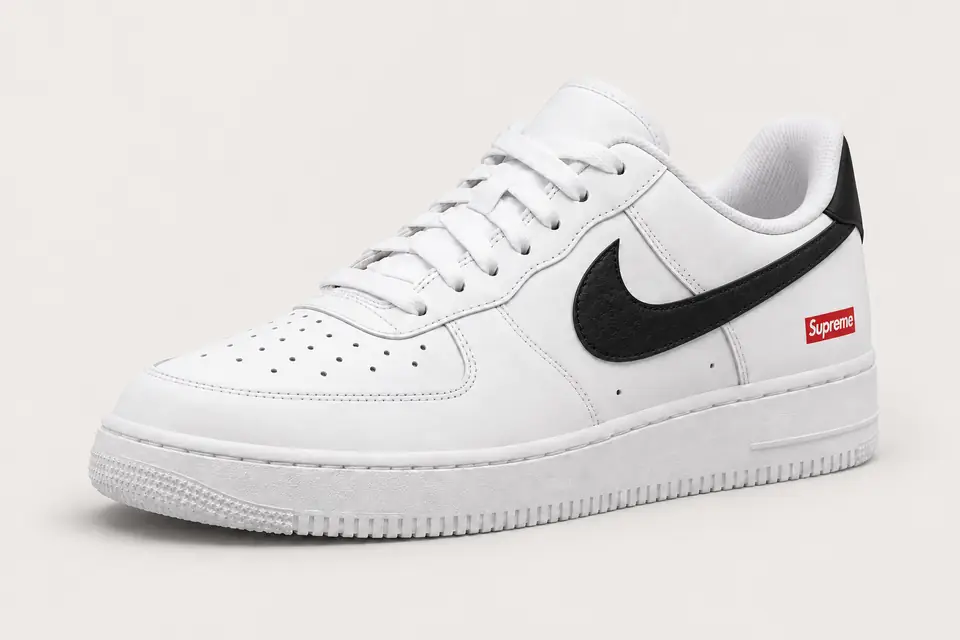 Air Force Supreme Noir Talon Peint 2 coloris noir, vue de trois quarts
