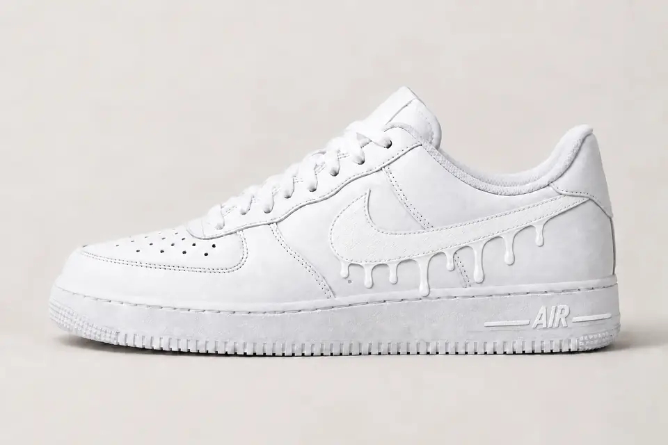 Air Force Tissu Drip coloris blanc, vue de profil