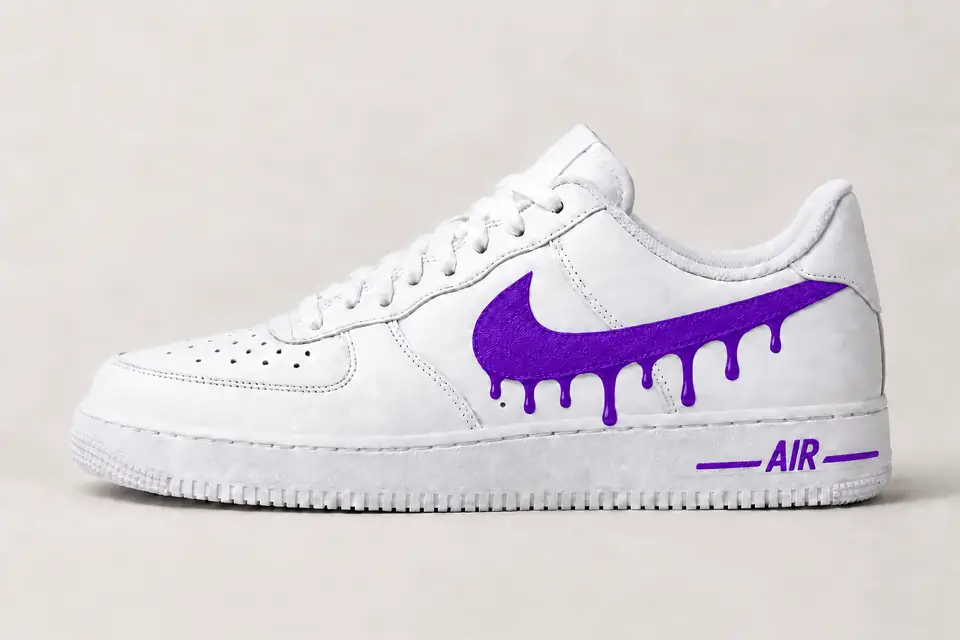 Air Force Tissu Drip coloris violet, vue de profil