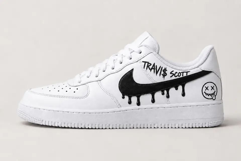 Air Force Travis Scott Drip coloris noir, vue de profil