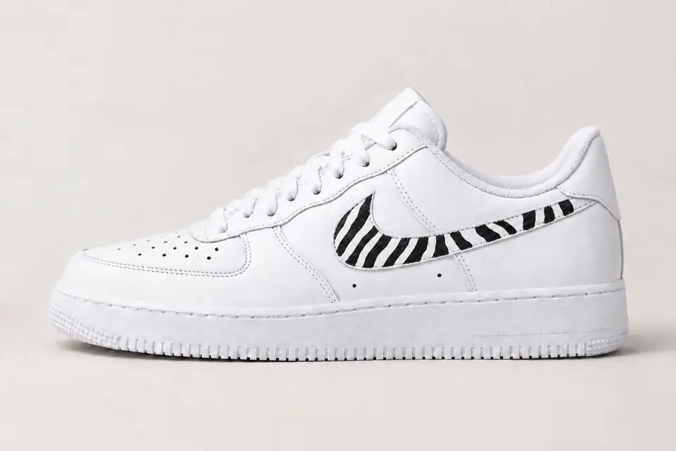 Air Force Zebra coloris noir, vue de profil
