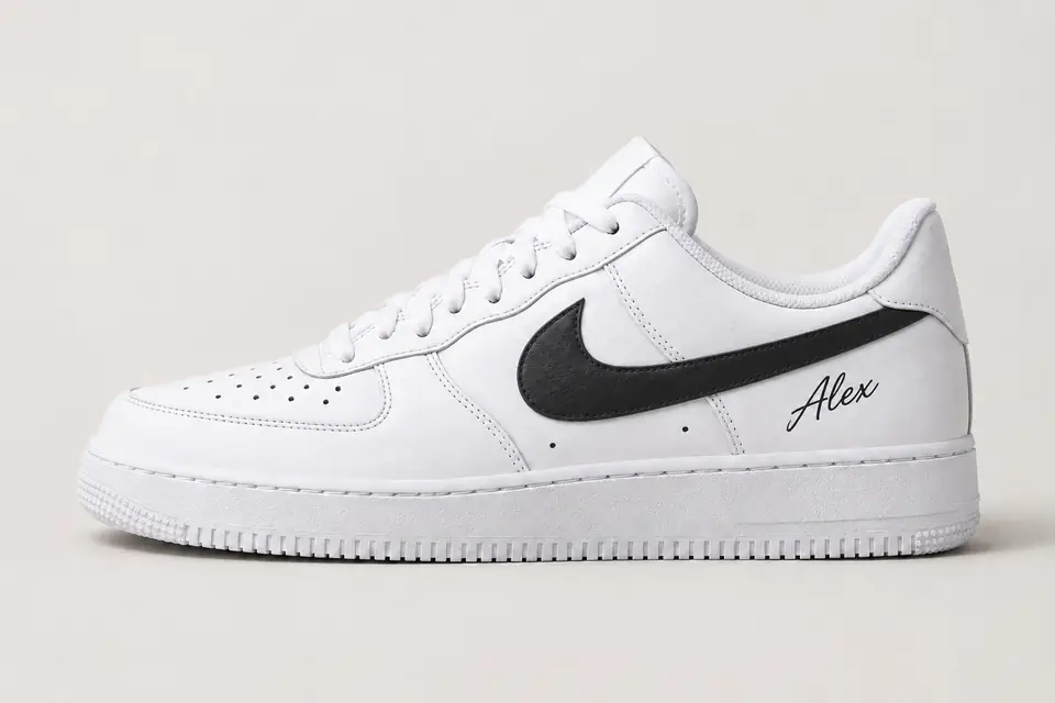 Chaussure Personnalisé avec Prénom coloris noir, vue de profil