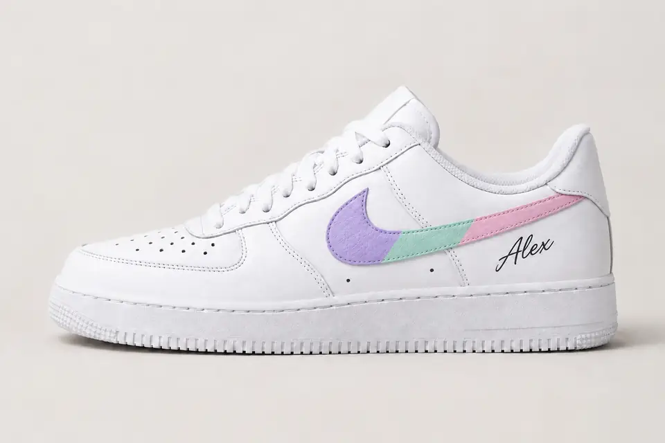 Chaussure Personnalisé avec Prénom coloris pastel, vue de profil