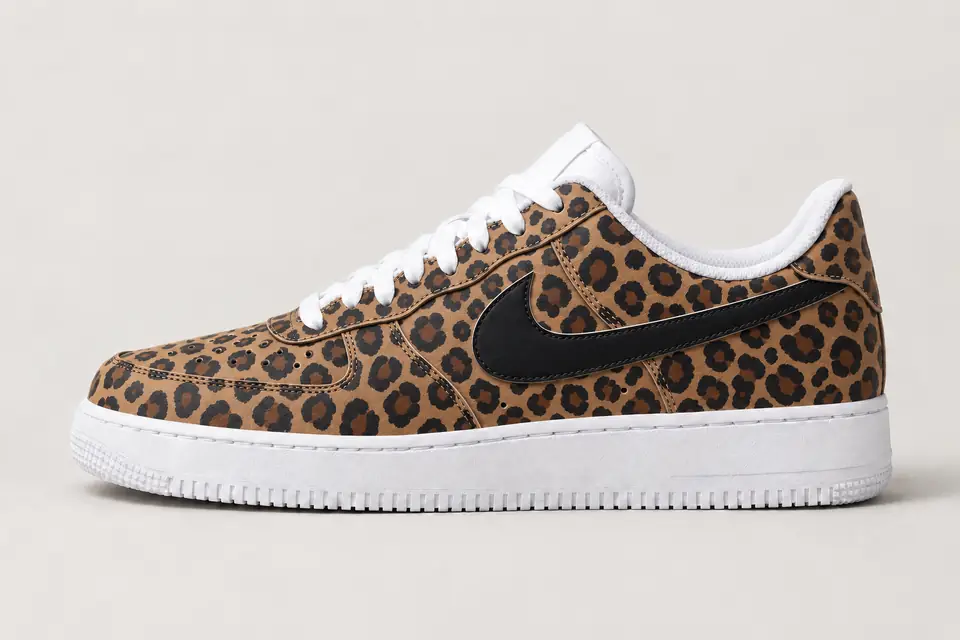 Nike Air Force 1 Léopard Femme coloris noir, vue de profil