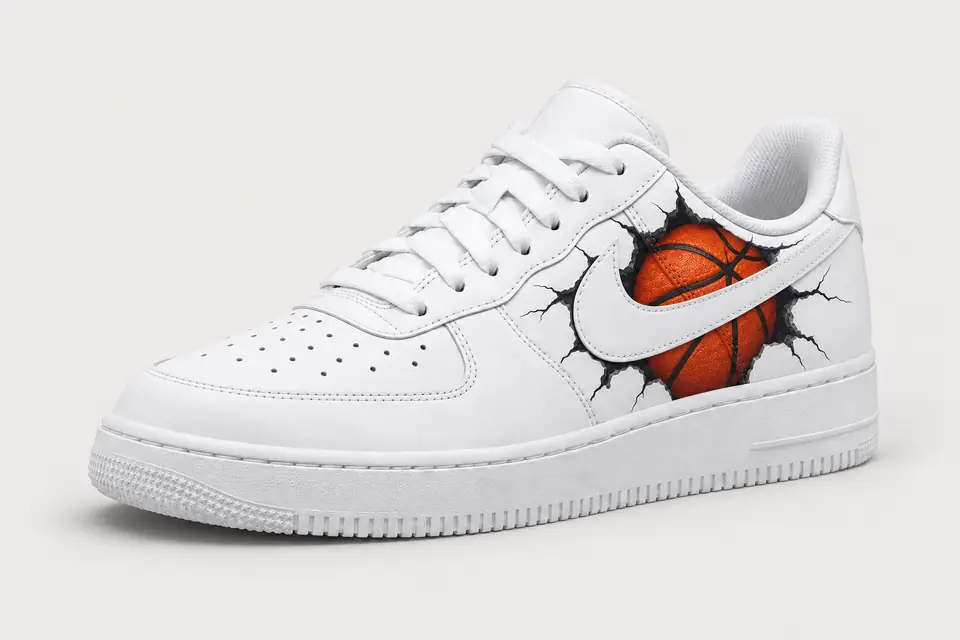 Nike Air Force 1 NBA Homme coloris noir, vue de trois quarts