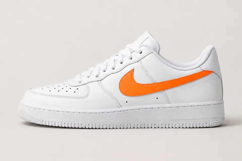 Nike Air Force 1 Orange Fluo coloris fluo, vue de profil