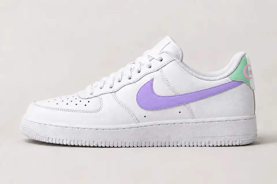 Nike Air Force Algérie coloris pastel, vue de profil